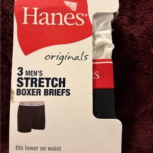 Hanes Men's Stretch Boxer Briefs - Black and Red